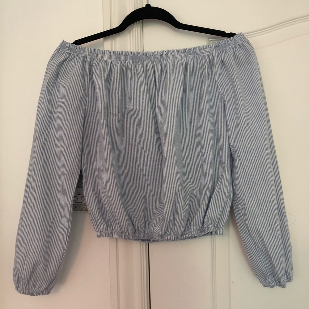 Brandy Melville Striped Off The Shoulder Top